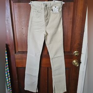 Zara Slim Flare High Rise Full Length Split Jean Size 00